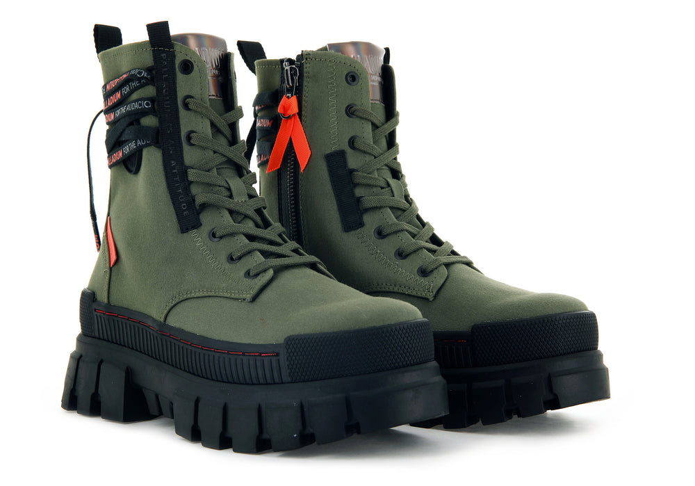 Zapatos Altas Palladium REVOLT BOOT TX Mujer Verde Oliva | Costa Rica-36287